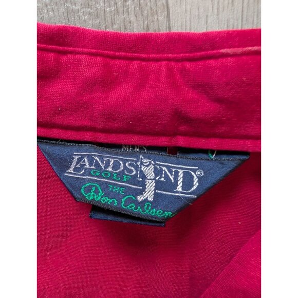 Lands End Golf Mens Regular Polo Shirt L 42-44 Red 100% Cotton Short Sleeve Pock - Picture 2 of 3